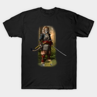 Exclusive Hand Drawn Samurai Lion | Samurai Collection Item-7 (Lion) | by Rendigart Studio T-Shirt